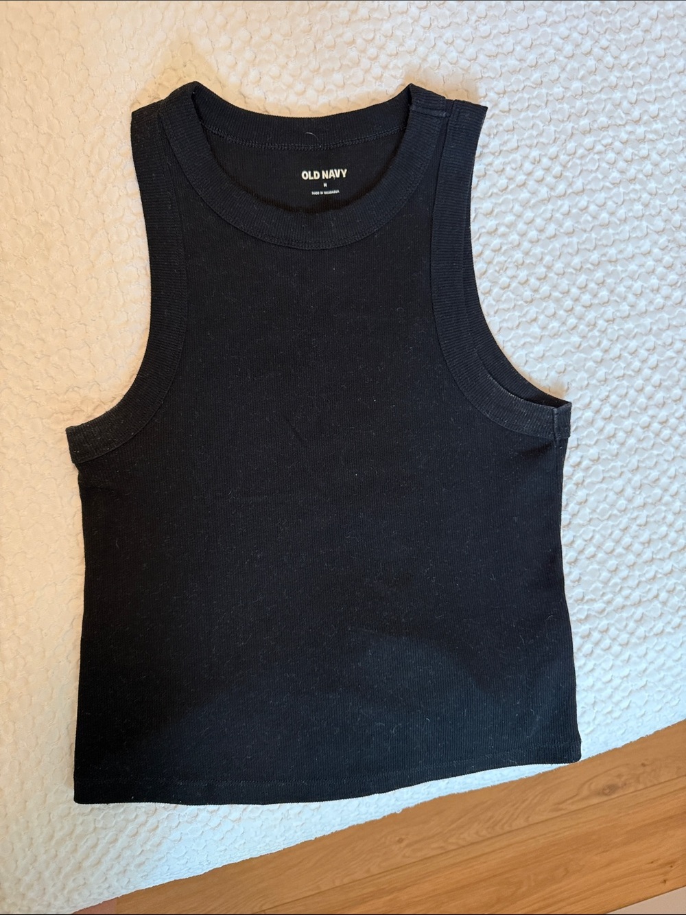 Old Navy Black Ribbed Tank Crop Top